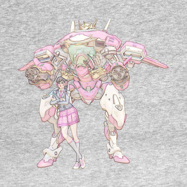 Overwatch D.Va Academy Skin Faded by Green_Shirts